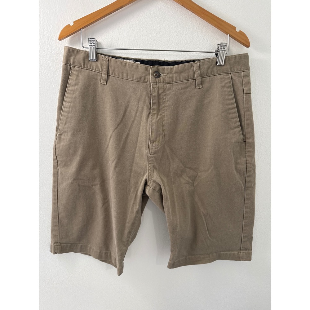 Volcom Men's Chino Corpo Class Shorts Size 33 10" Inseam Khaki Skateboarding